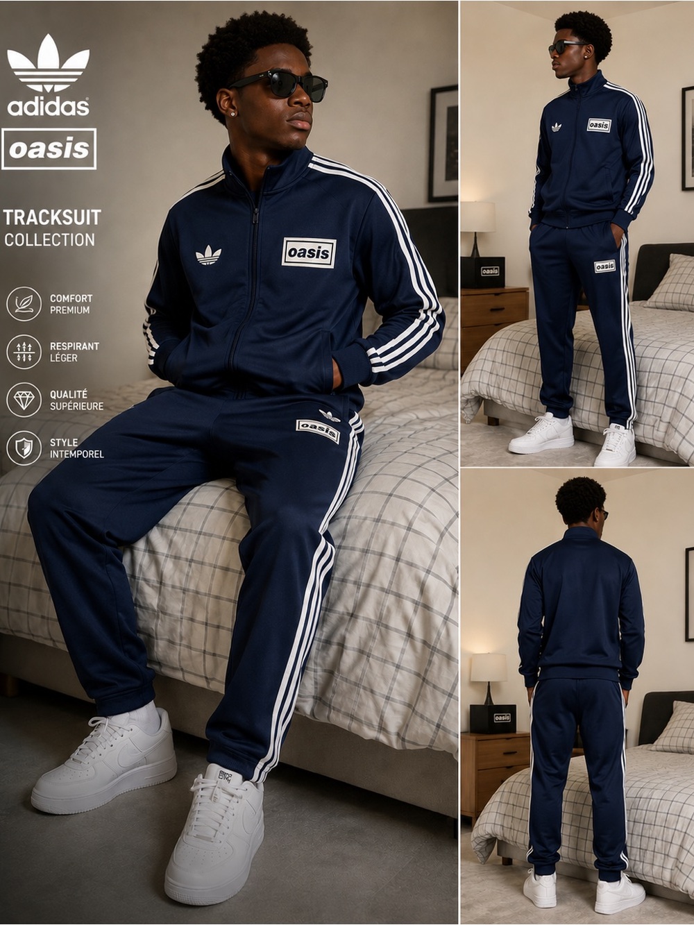 Adidas x Oasis  Navy Track Jacket & Pants Set